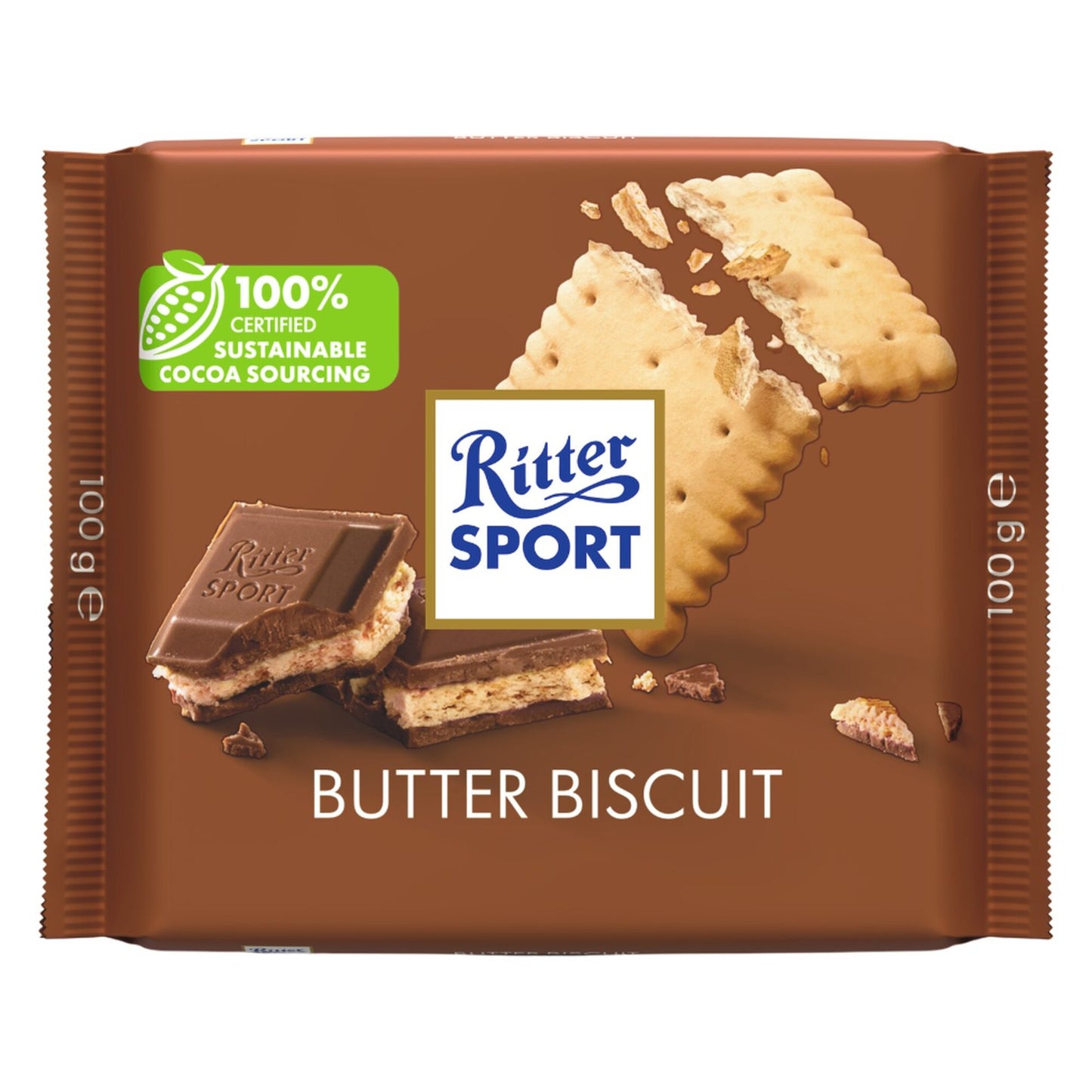 Ritter Sport Butter Biscuit Coated with Milk Chocolate & Cocoa 100 gr