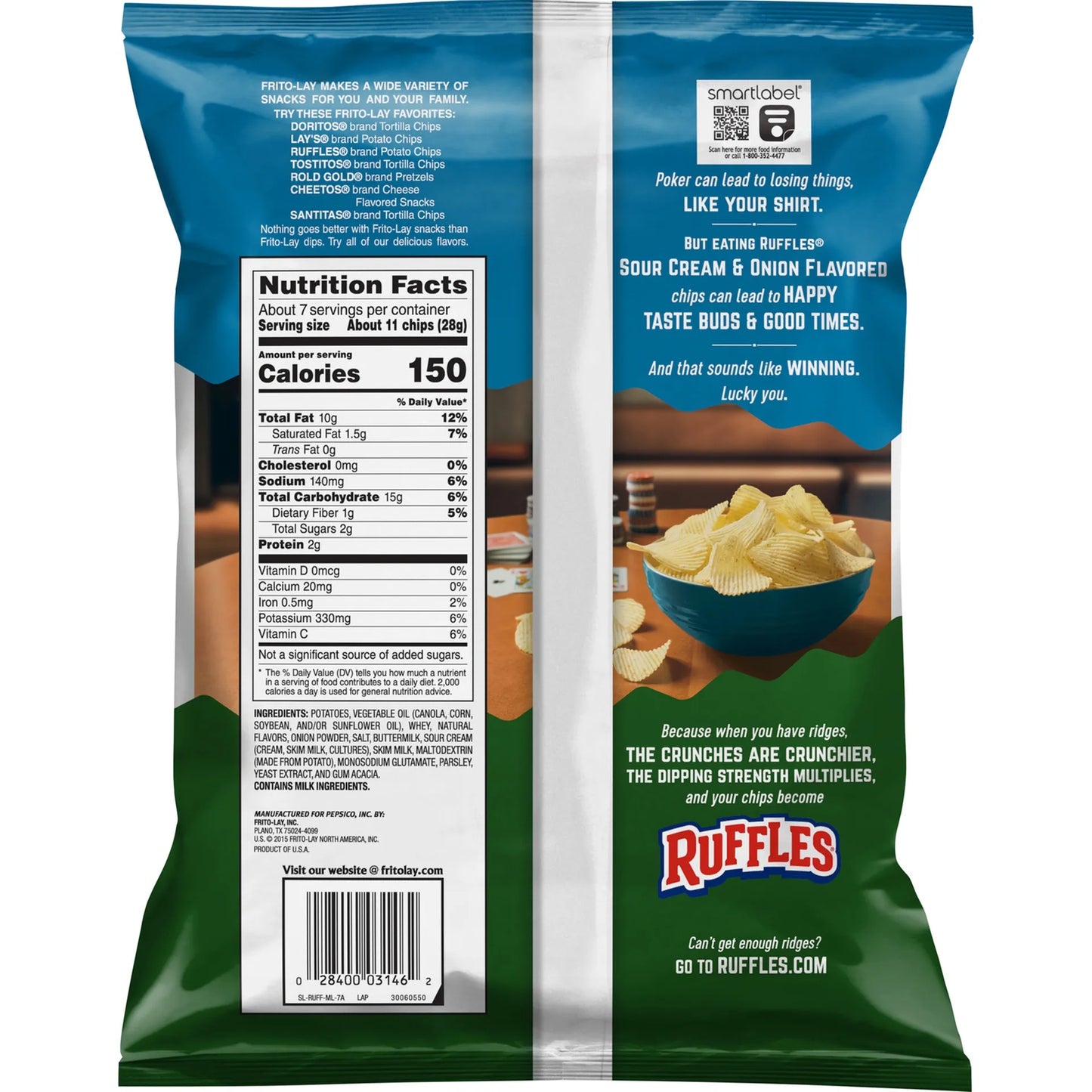 Ruffles Sour Cream & Onion Potato Chips 184.2 gr