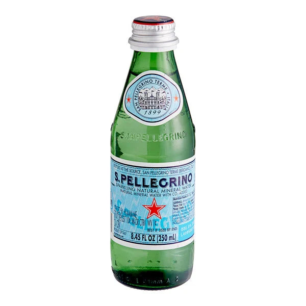 San Pellegrino Natural Sparkling Mineral Water Glass Bottle 250 ml