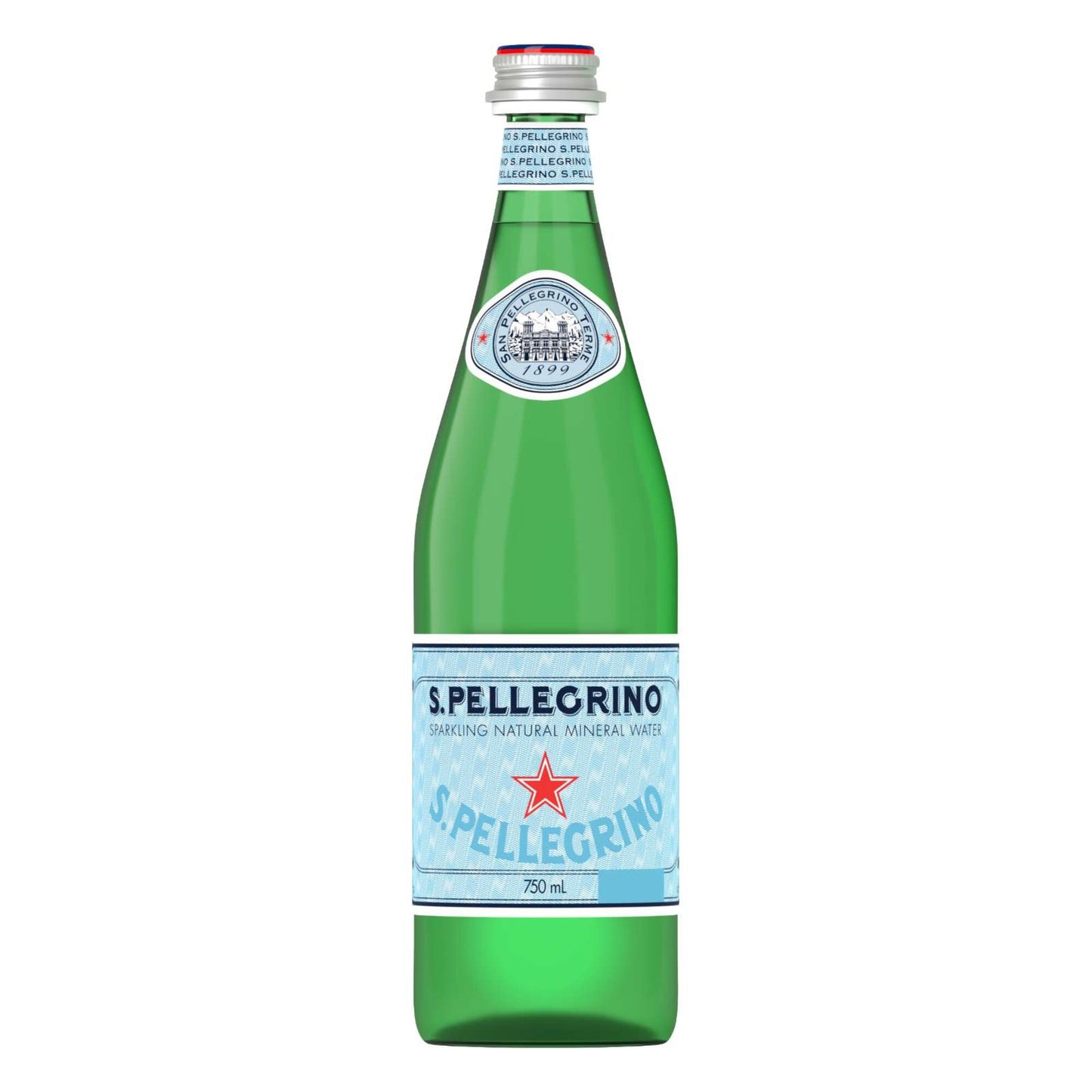 San Pellegrino Natural Sparkling Mineral Water Glass Bottle 750 ml