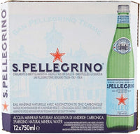 San Pellegrino Natural Sparkling Mineral Water Glass Bottles 12x750 ml