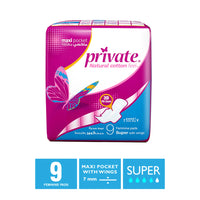 Sanita Private Pads Maxi Pocket Super With Wings 9 pcs