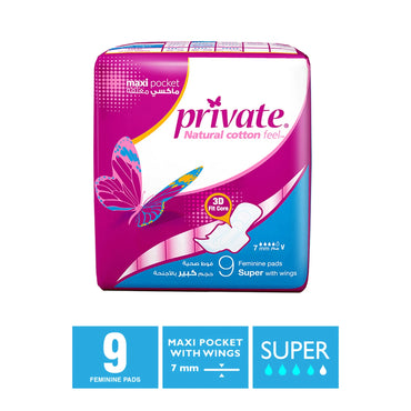 Sanita Private Pads Maxi Pocket Super With Wings 9 pcs
