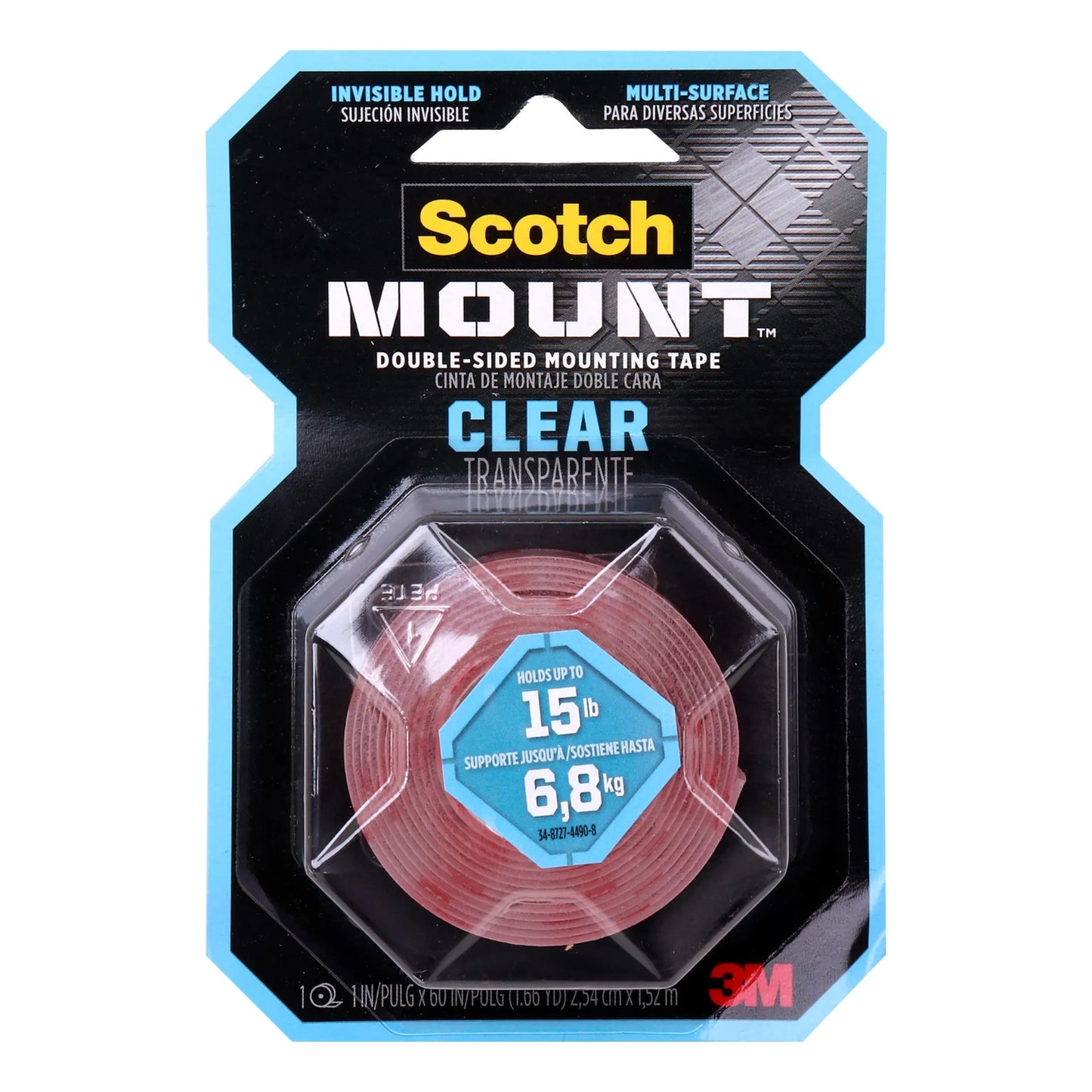 Scotch Mount Clear Double Sided Mounting Tape 1 pcs
