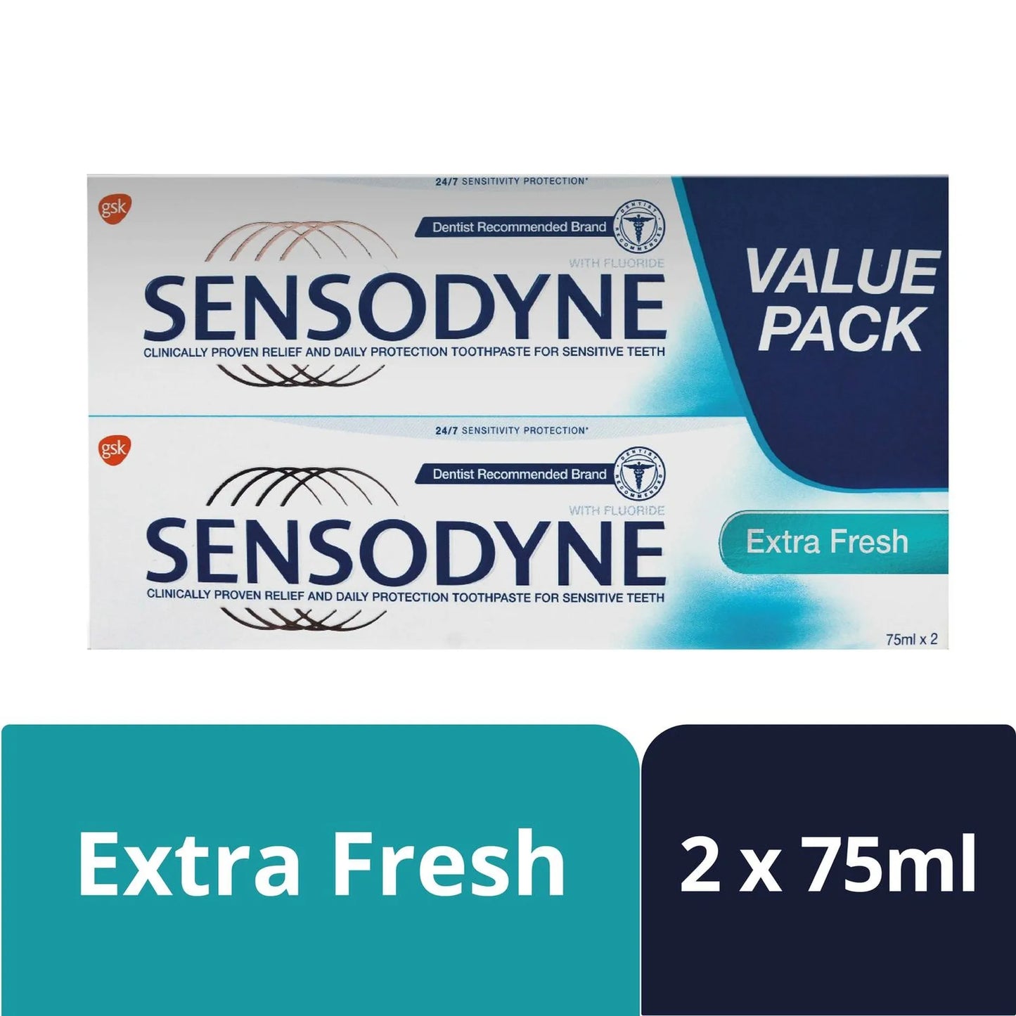 Sensodyne Toothpaste Extra Fresh 2x75ml
