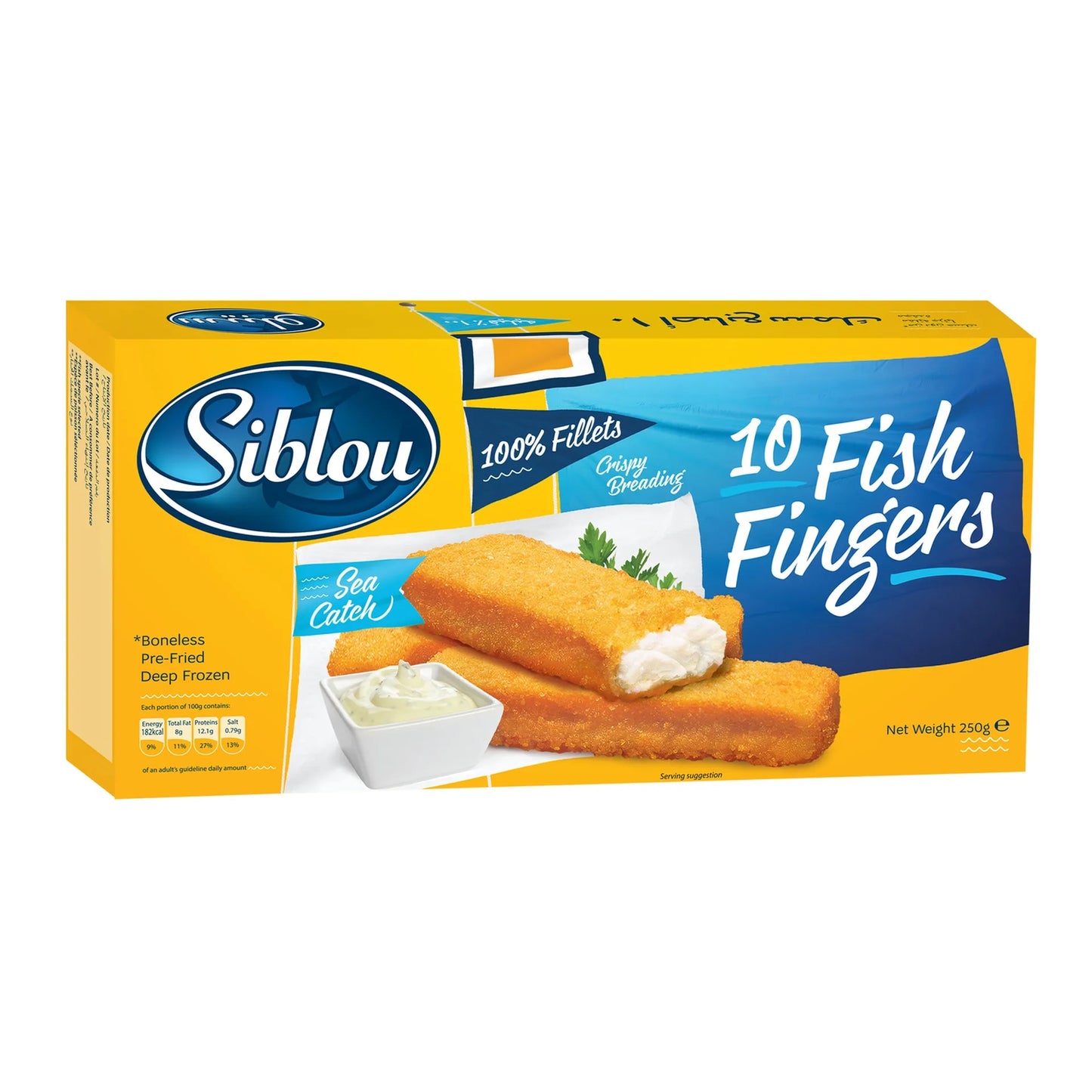 Siblou Frozen Fish Fingers 10 Pieces 250 gr