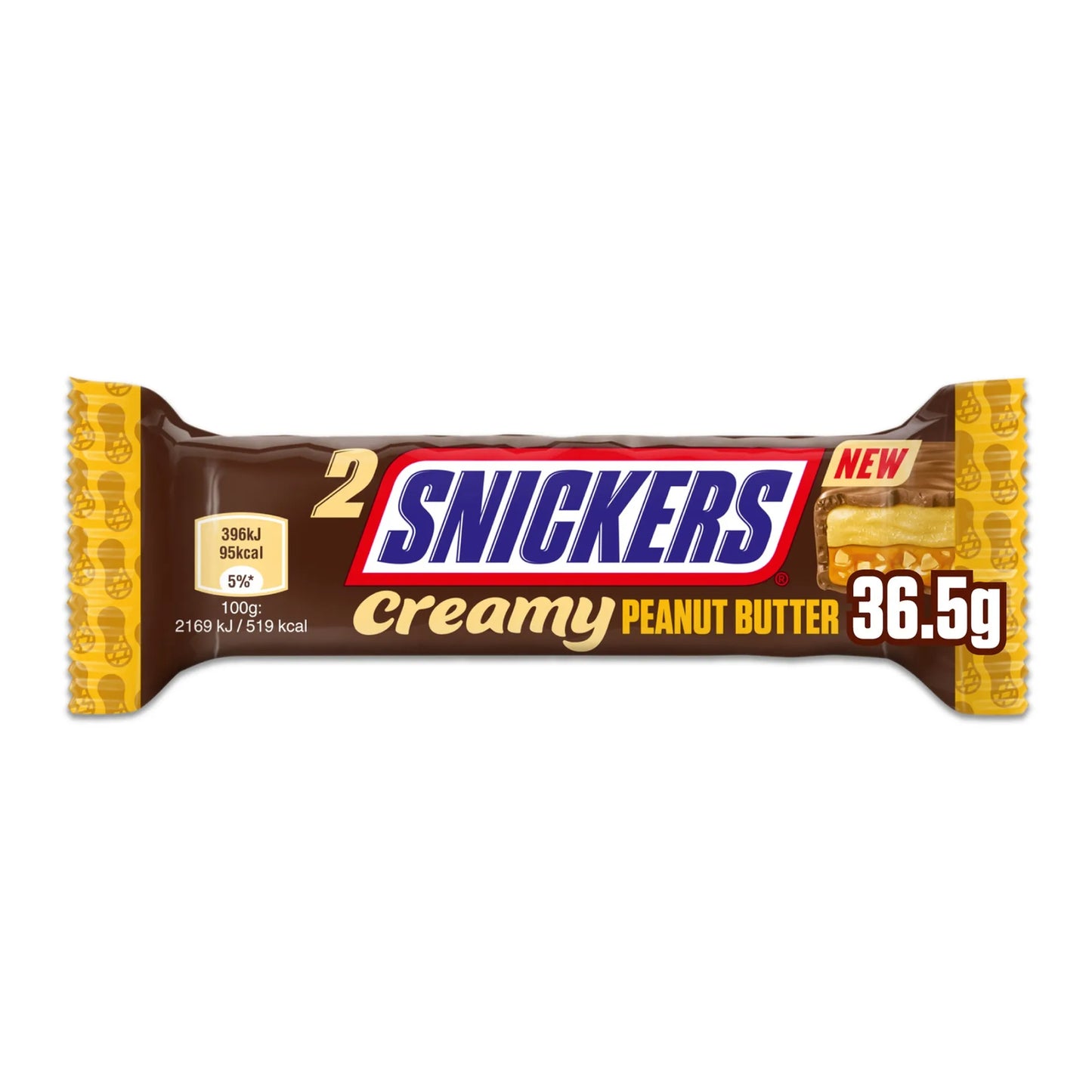 Snickers Creamy Chocolate Bar Filled with Peanut Butter 36.5 gr
