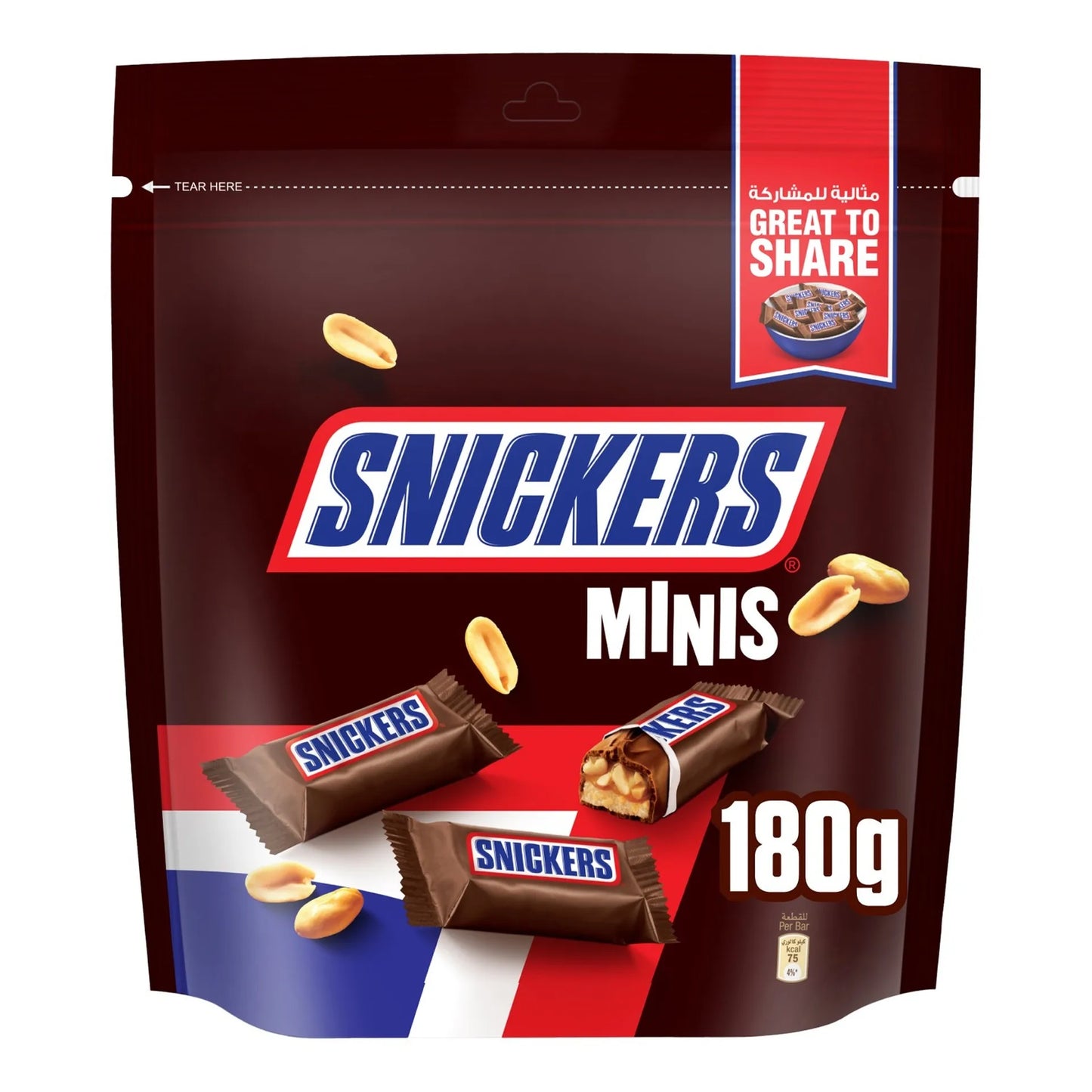 Snickers Minis Chocolate Bars Filled with Caramel & Peanuts 180 gr