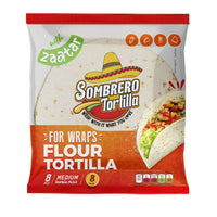 Sombrero Medium 8 Inch Tortilla Wraps with Zaatar (8 Pieces) 340 gr