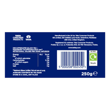 Tetley Decaffeinated Tea Bags 80 per pack