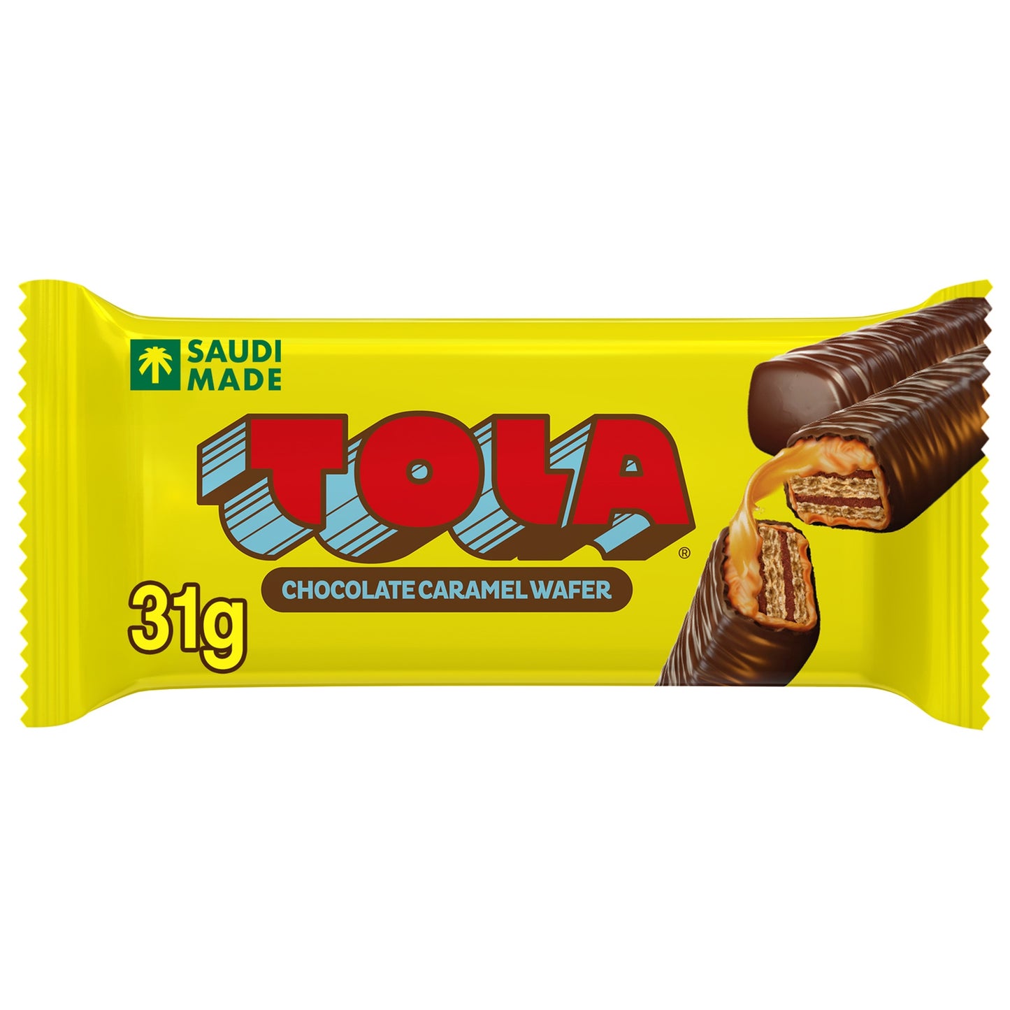 Tola 2 Fingers Wafer Covered with Caramel & Milk Chocolate 31 gr