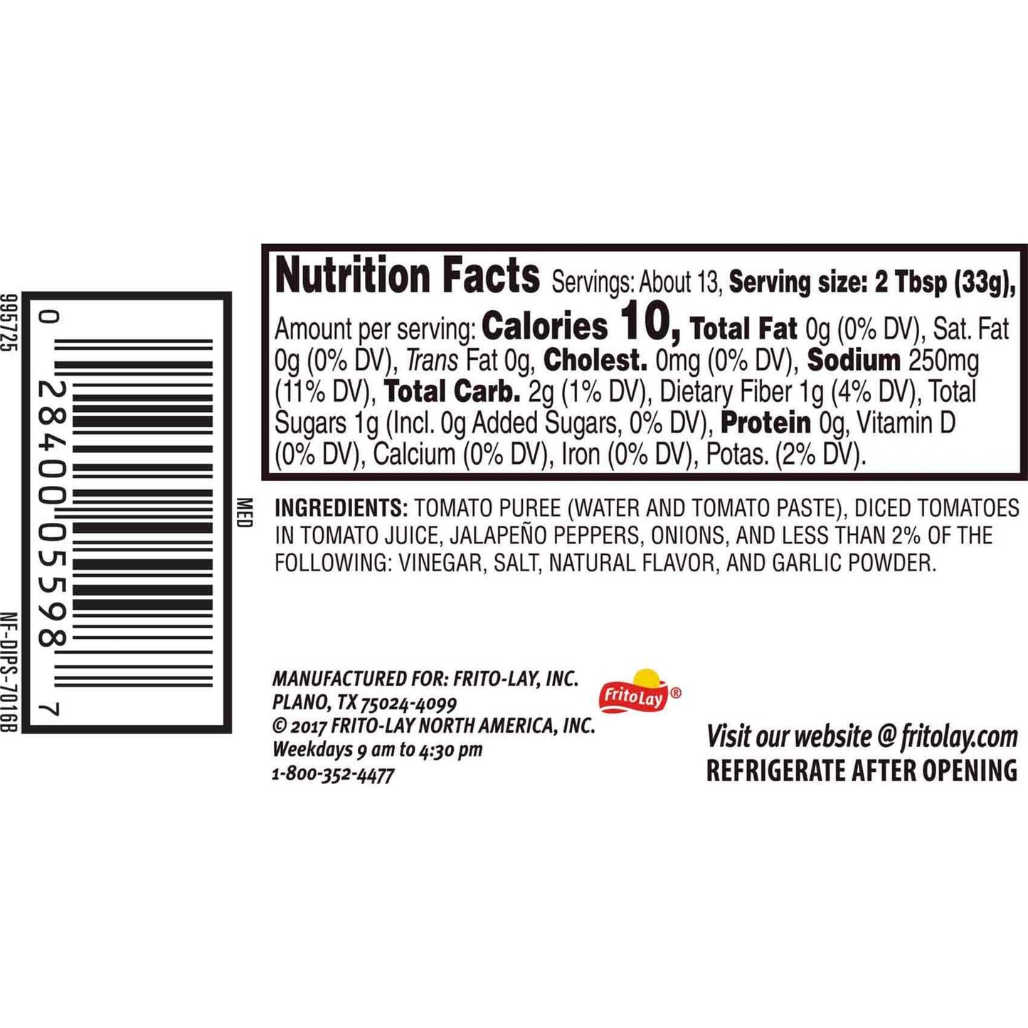 Tostitos Medium Chunky Salsa Dip 439.4 gr