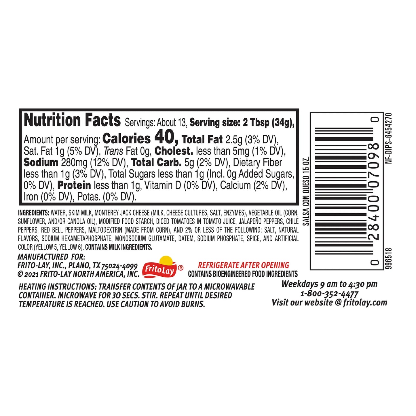 Tostitos Salsa Con Cheese Flavoured Dip, 425g