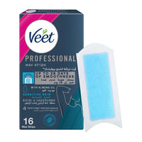 Veet Professional Hair Removal Wax Strips for Sensitive Skin Bikini & Underarms 16 Strips