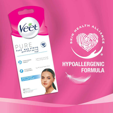 Veet Pure Hypoallergenic Facial Wax Strips 20 per pack