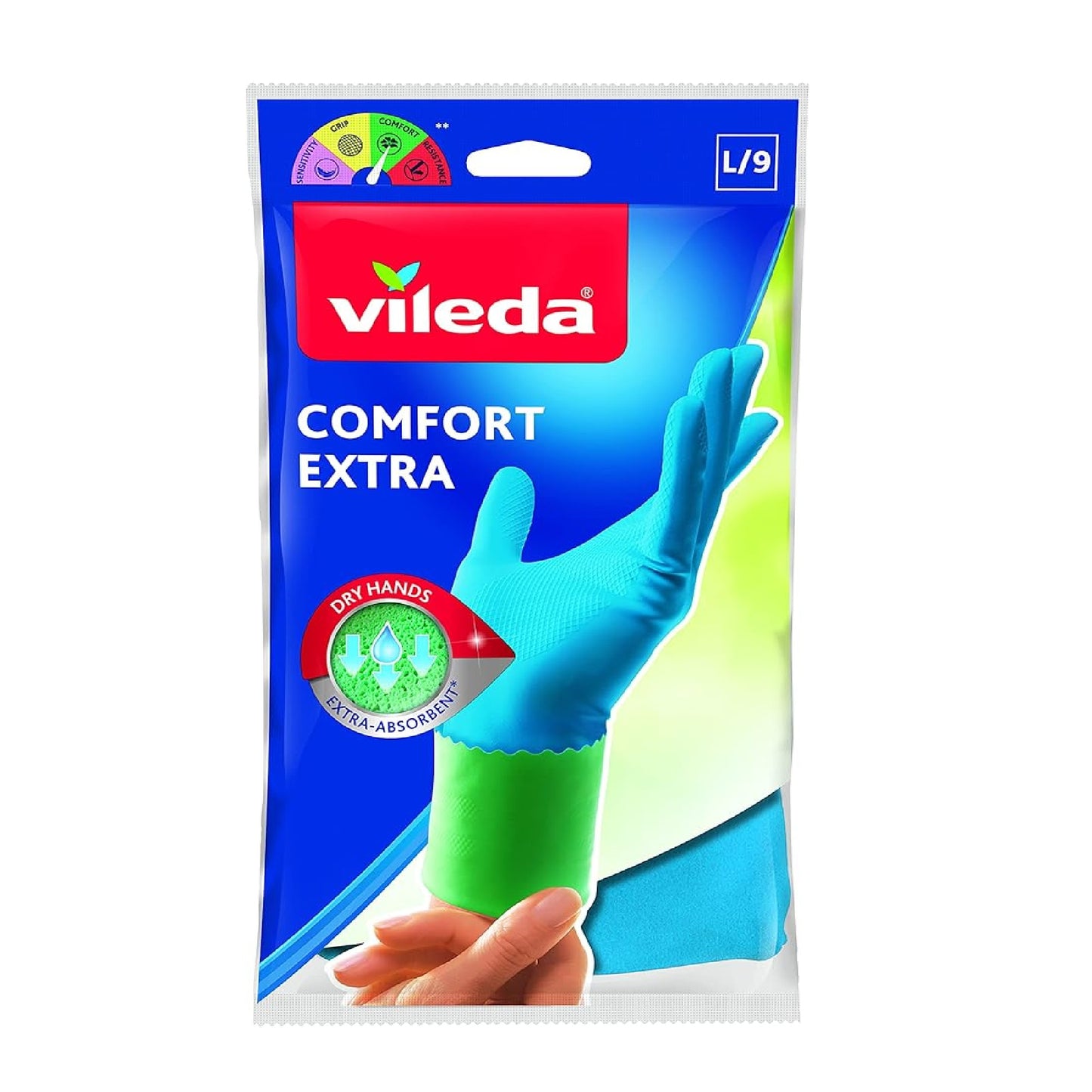 Vileda Comfort Extra Reusable Rubber Gloves Large