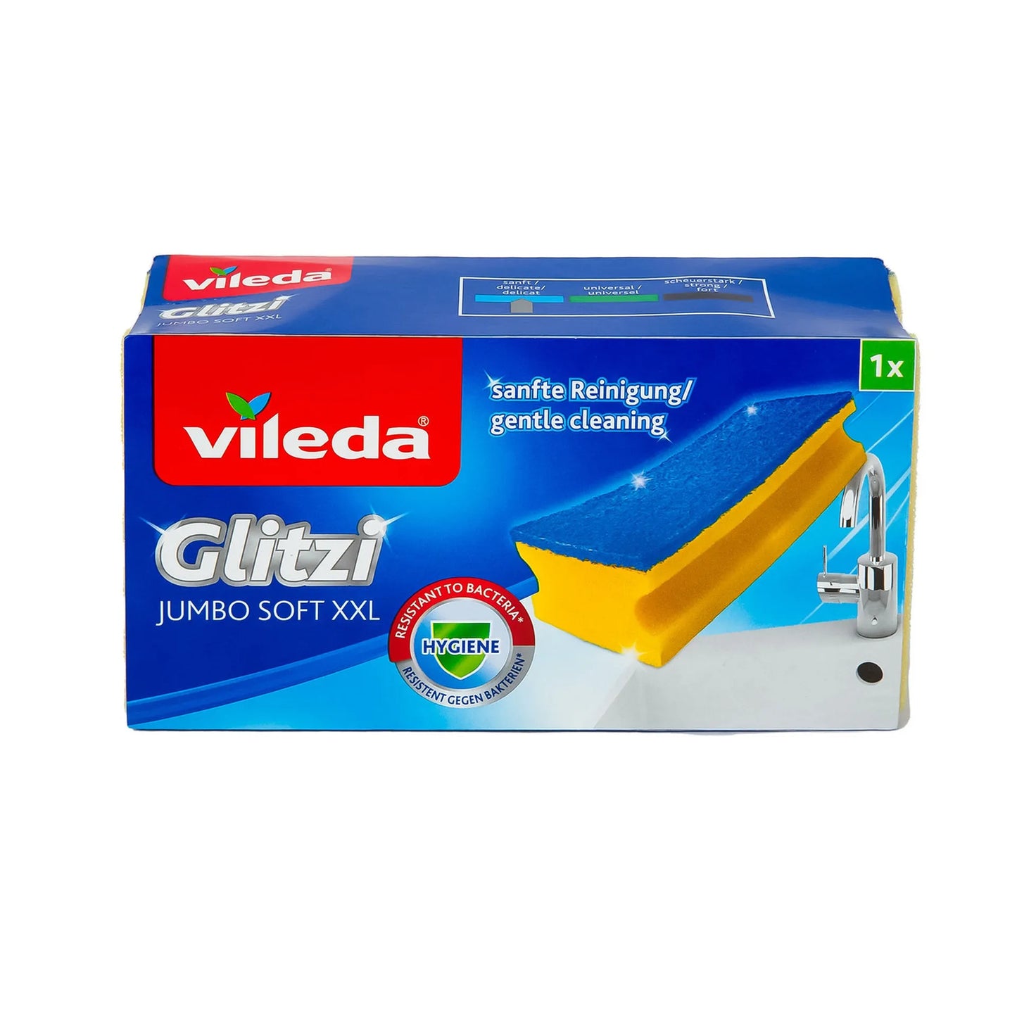 Vileda Glitzi Jumbo Bathroom Cleaner Sponge High Foam Scourer 1 pc