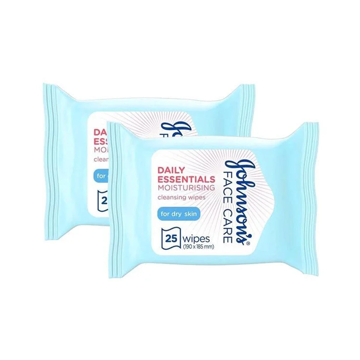 Johnsons Daily Essentials Wipes Nourishing Dry 25's Twin Pack