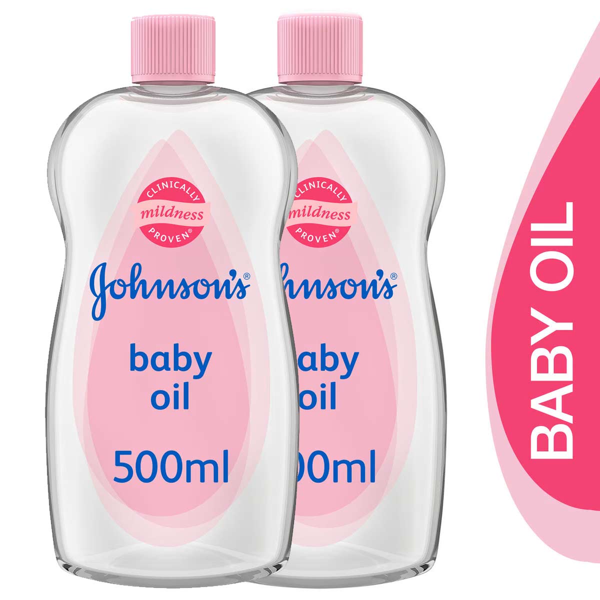 Johnsons Baby Oil 500ml Twin Pack @ 20% off