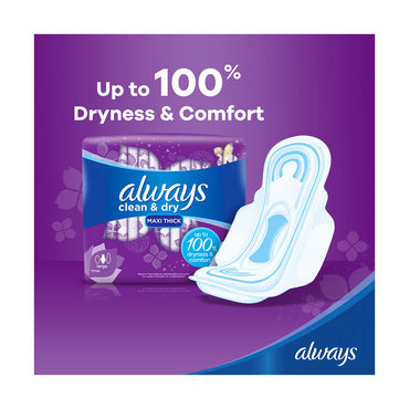 Always Cottony Softness Maxi Thick Pads With Wings Large 72pcs