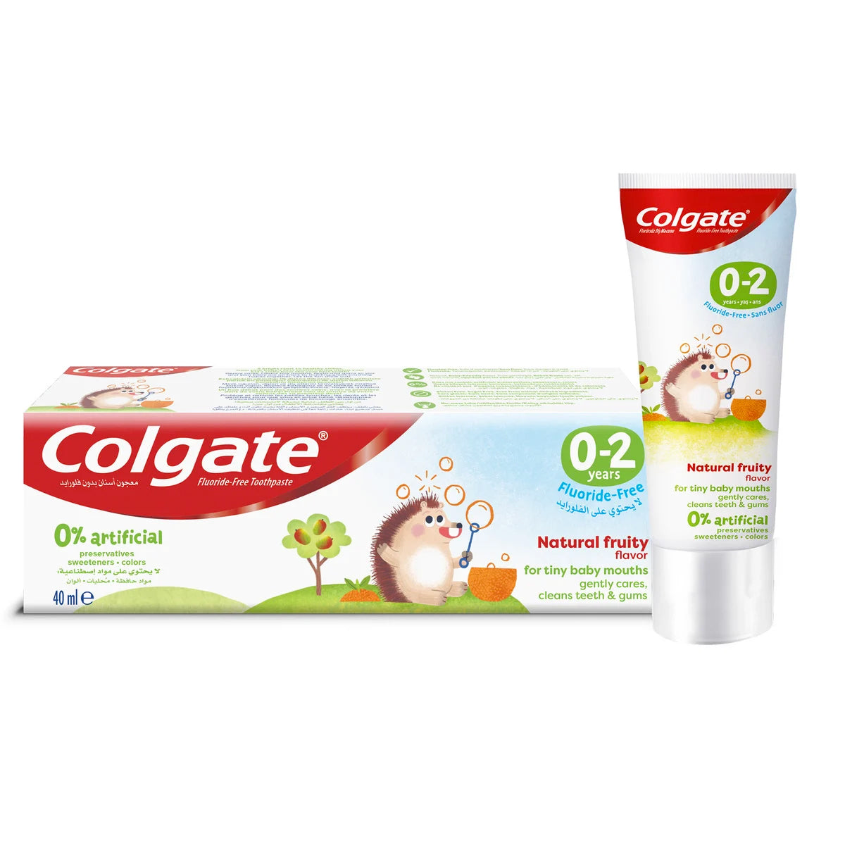 Colgate Toothpaste for Kids 0-2 years Natural Fruity Flavour with 0% Artificial preservatives, sweetners & colors 40ml