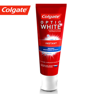 Colgate Fluoride Toothpaste Optic White for Instant Whitening with Dazzling Mint 75ml