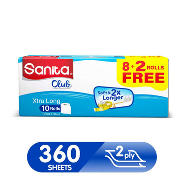 Sanita Club Toilet Tissue Plain 2ply 10 Rolls