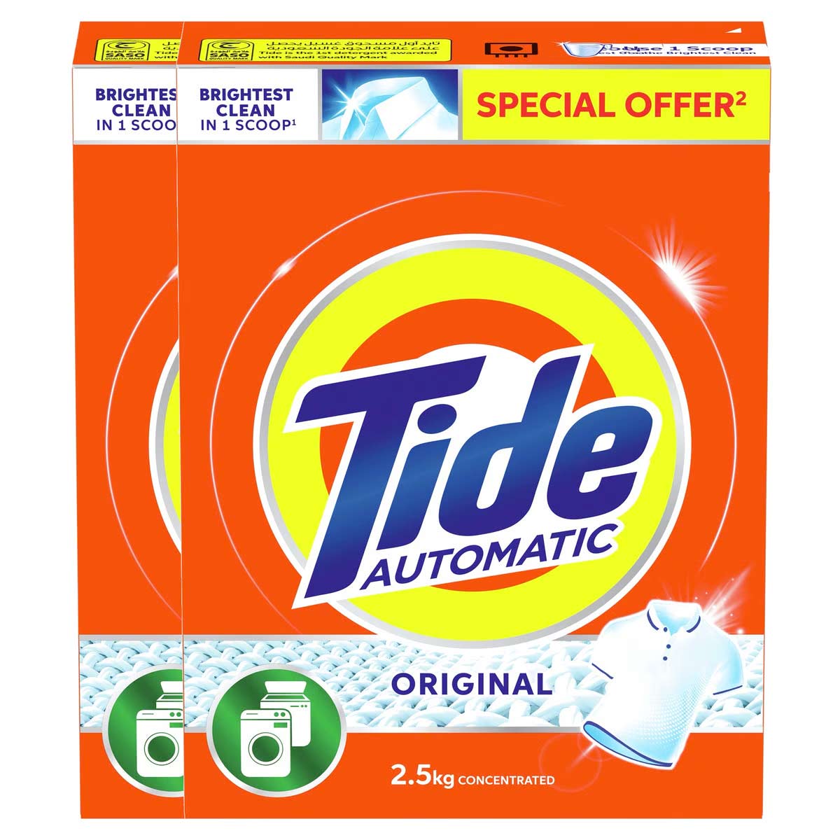 Tide Automatic Powder Laundry Detergent Original Scent 2 x 2.5kg