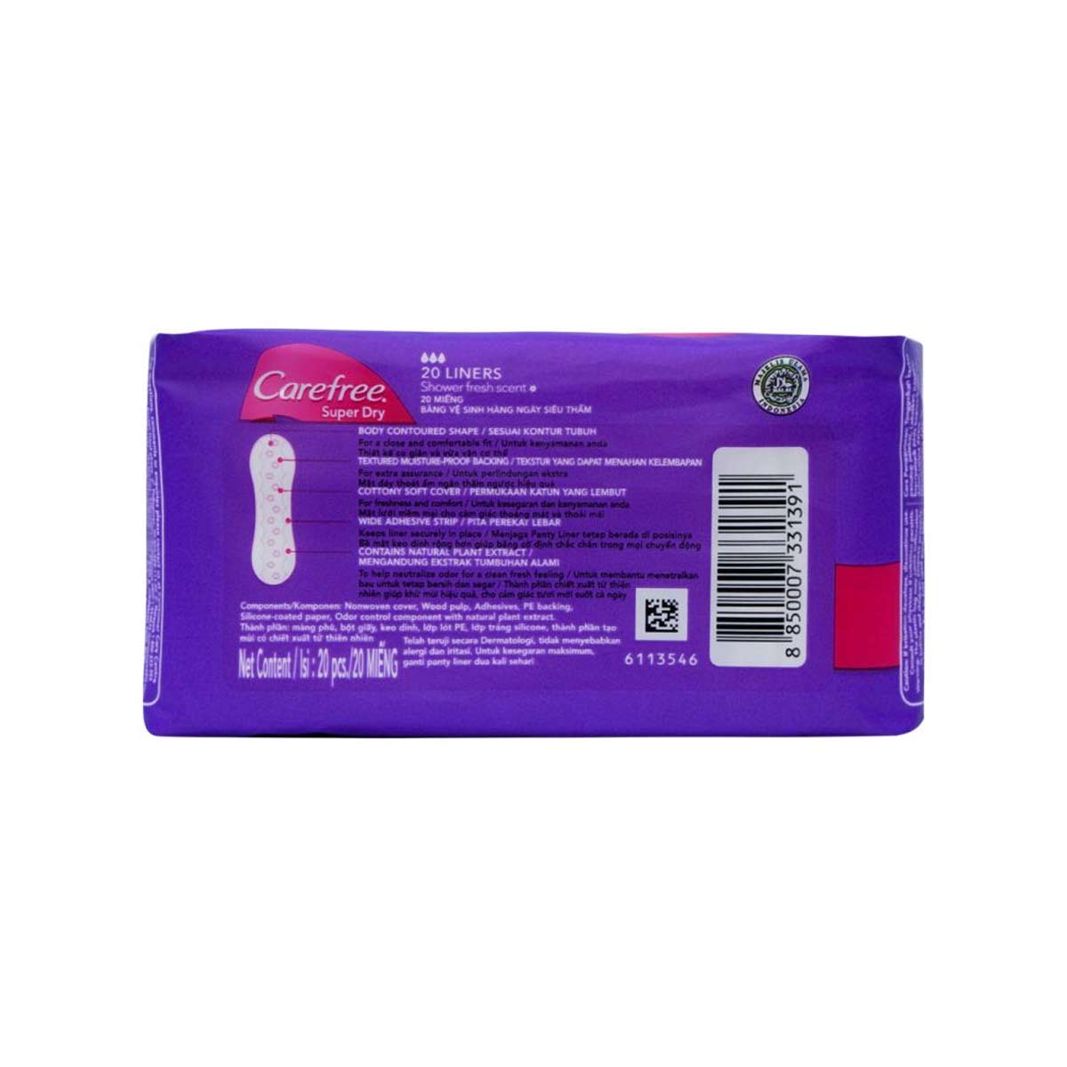 Carefree Super Dry Shower Fresh Scent 20 Liners