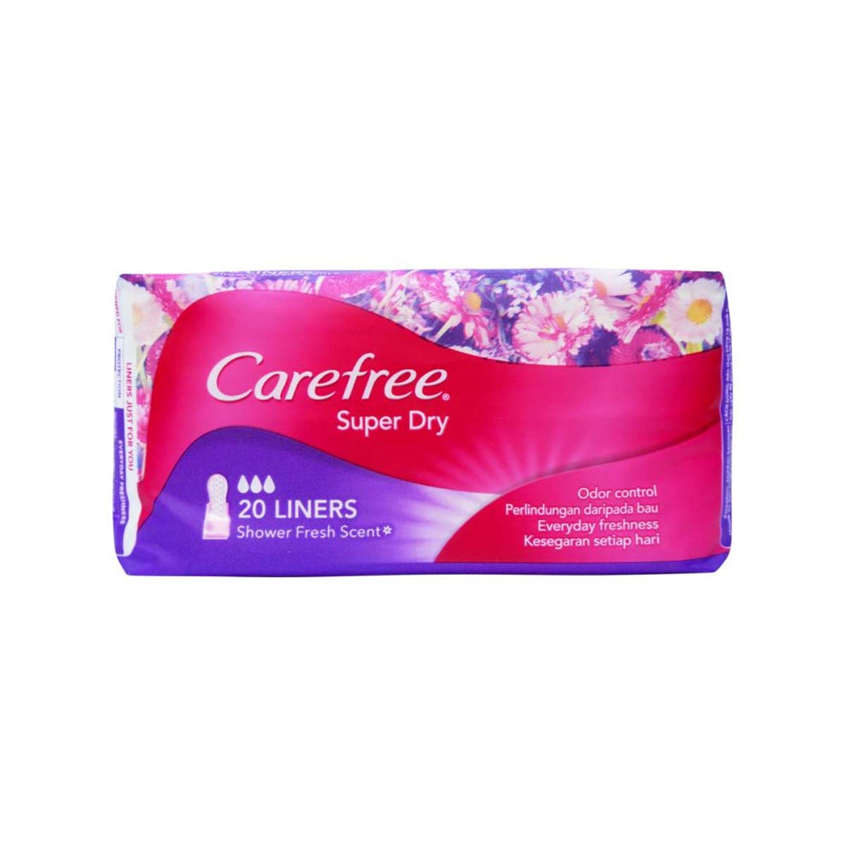 Carefree Super Dry Shower Fresh Scent 20 Liners