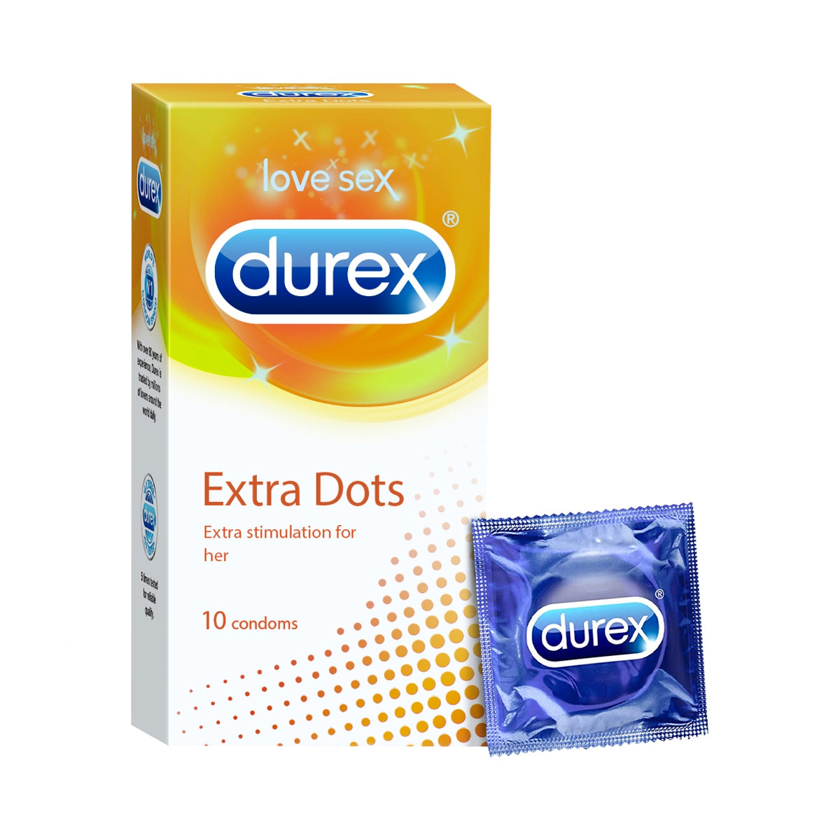 Durex Extra Dots Condoms for Men 10 Count