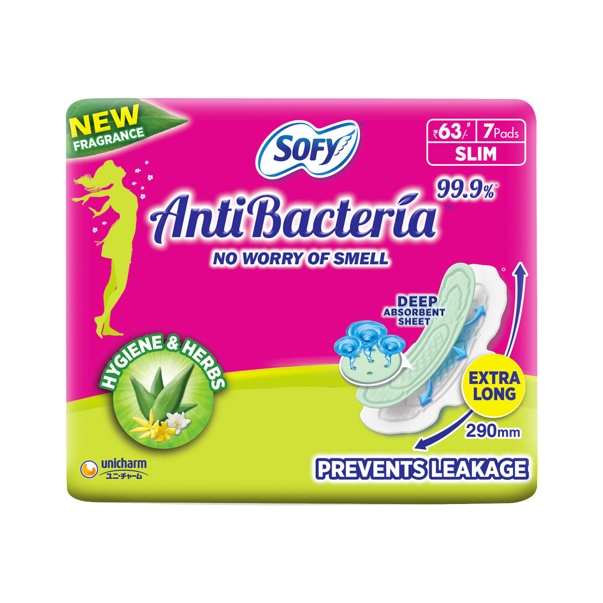 Sofy Antibacteria Extra Long Sanitary Pads 7 Count