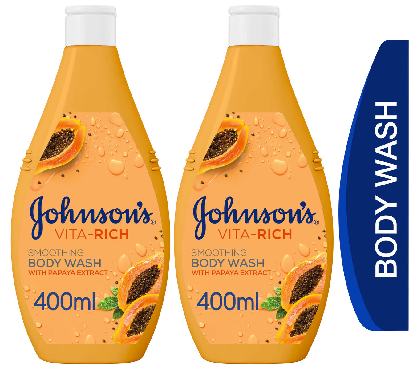 Johnsons VitaRich Body Wash Papaya 400ml Twin 20% off