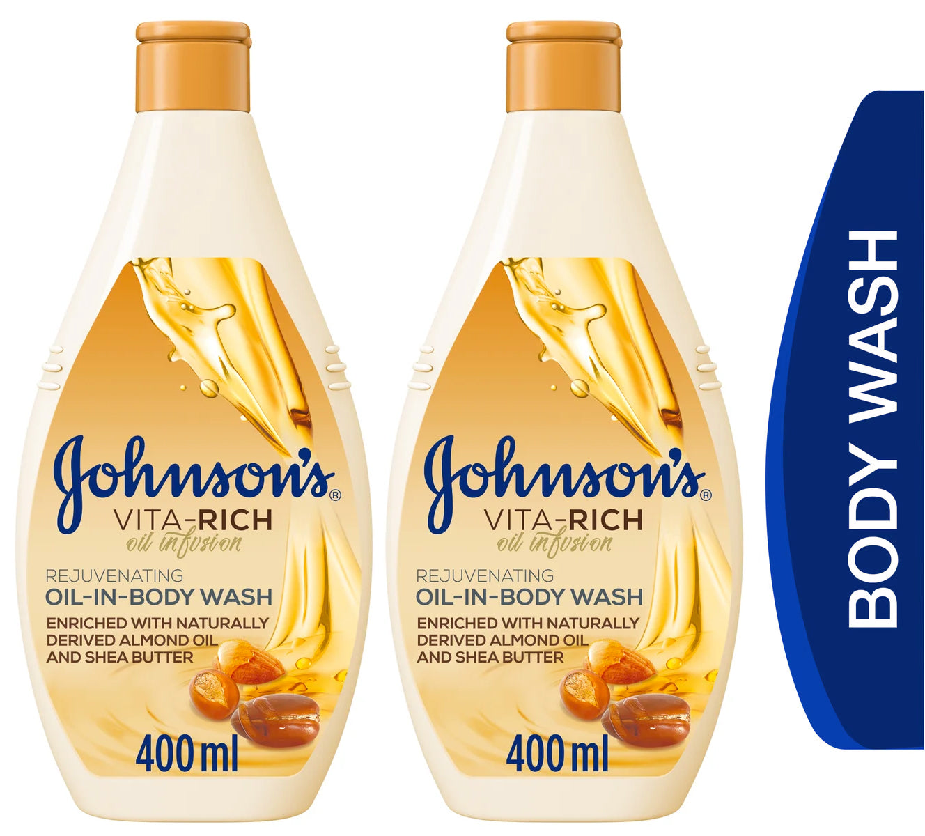 Johnsons VitaRich Body Wash Oil Infusion 400ml Twin 20% off