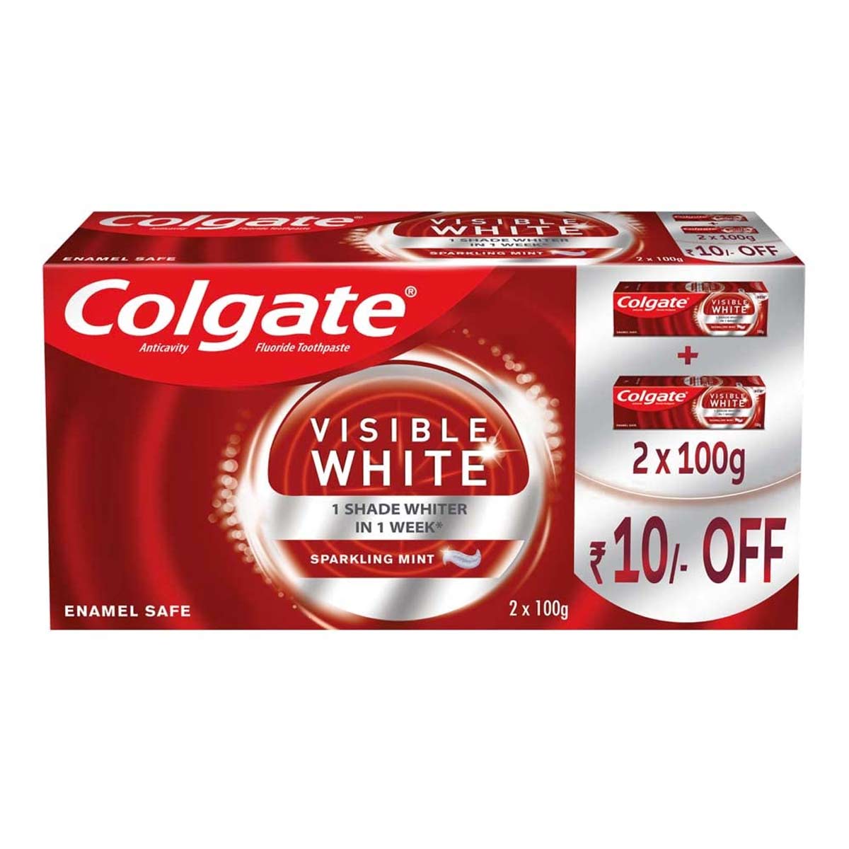 Colgate Visible White Sparkling Mint Toothpaste 2 x 100gm
