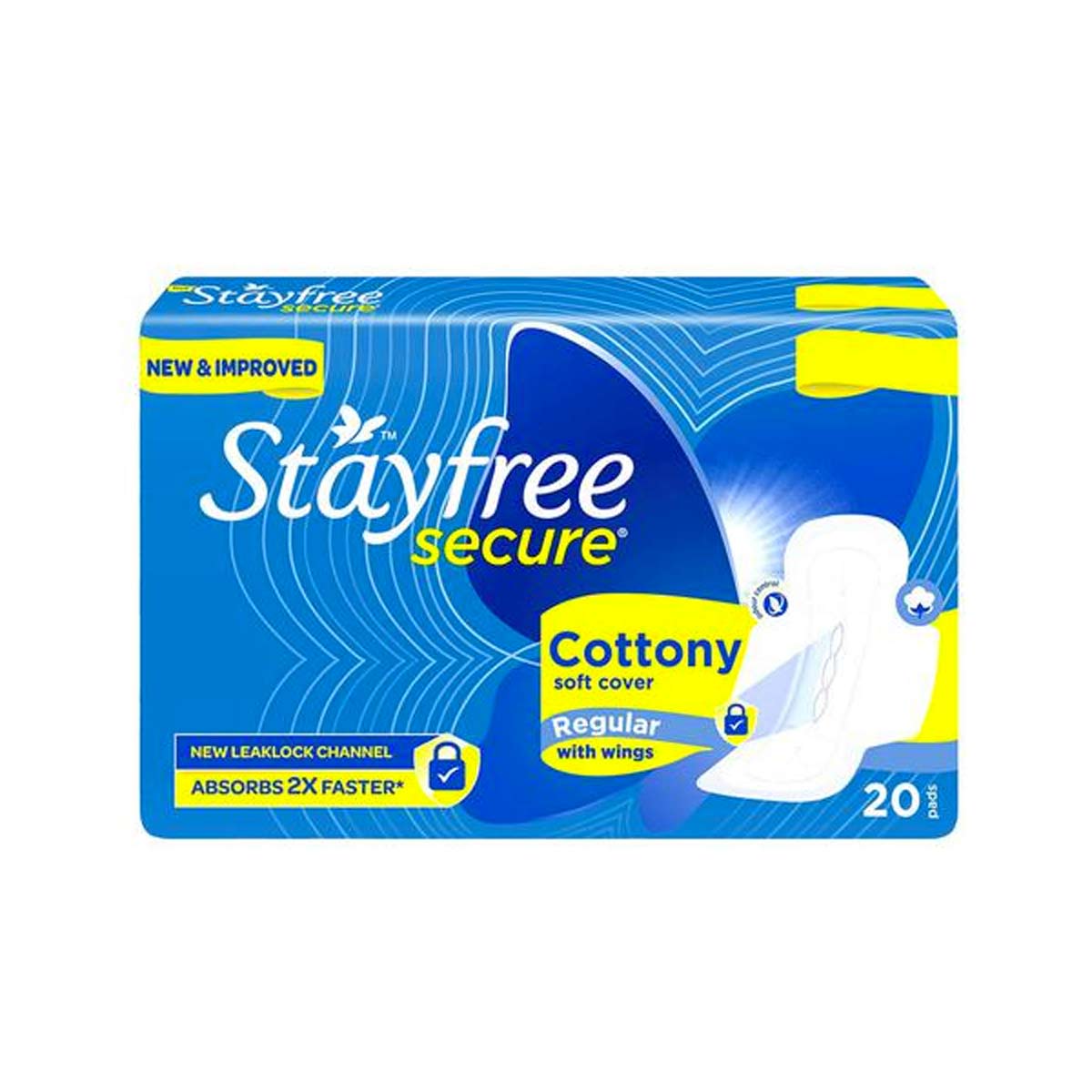 Stayfree Secure Cottony Soft Cover with Regular Wings 20 pcs